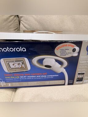 New Motorola white and blue Halo+ Deluxe Baby Monitor Stand! NO CAMERA/MONITOR